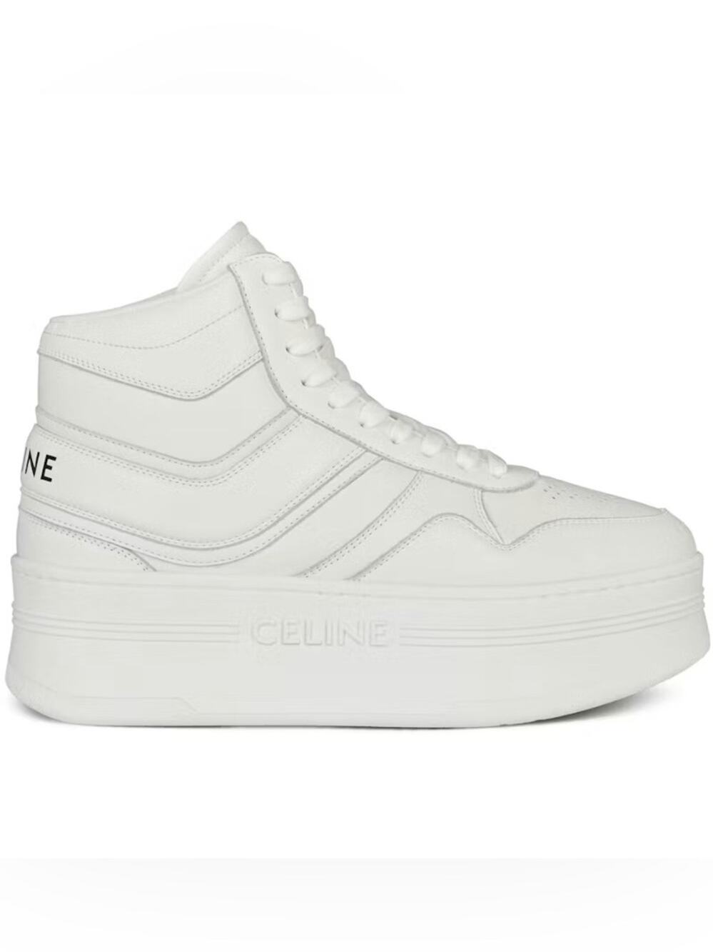 CELINE White Platform High Top Sneakers Size 41